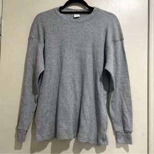 TNA Aritzia women’s gray long sleeve thermal waffle oversized shirt size XS